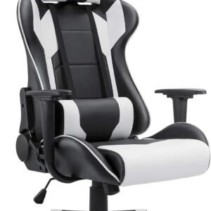 Homall Gaming Chair, Office Chair High Back Computer Chair Leather Desk Chair Racing Executive Ergonomic Adjustable Swivel Task Chair with Headrest and Lumbar Support (White) Homall Gaming Chair, Office Chair High Back Computer Chair Leather Desk Chair Racing Executive Ergonomic Adjustable Swivel Task Chair with Headrest and Lumbar Support (White)