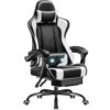 Homall Gaming Chair, Video Game Chair with Footrest and Massage Lumbar Support, Ergonomic Computer Chair Height Adjustable with Swivel Seat and Headrest (White) Homall Gaming Chair, Video Game Chair with Footrest and Massage Lumbar Support, Ergonomic Computer Chair Height Adjustable with Swivel Seat and Headrest (White)