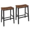 HOOBRO Bar Stools, Set of 2 Bar Chairs, 23.6 Inch Saddle Stools, Kitchen Counter Seat with Footrests, Industrial Barstools for Dining Room, Kitchen, Counter, Rustic Brown and... HOOBRO Bar Stools, Set of 2 Bar Chairs, 23.6 Inch Saddle Stools, Kitchen Counter Seat with Footrests, Industrial Barstools for Dining Room, Kitchen, Counter, Rustic Brown and...