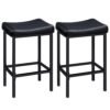 HOOBRO Bar Stools, Set of 2 Bar Chairs, Counter Height Stools, Saddle Barstools with Curved Surface, 24.8 Inches, 2.4" Thick Upholstery, for Kitchen, Dining Room, Cafe Black... HOOBRO Bar Stools, Set of 2 Bar Chairs, Counter Height Stools, Saddle Barstools with Curved Surface, 24.8 Inches, 2.4" Thick Upholstery, for Kitchen, Dining Room, Cafe Black...