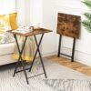 HOOBRO Folding Tables Review Best Space Saving Rustic Brown TV Tray Set HOOBRO Folding Tables Review Best Space Saving Rustic Brown TV Tray Set