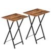 HOOBRO Folding TV Tray Tables, Set of 2 Side Table for Small Space, Industrial Snack Tables for Eating at Couch, Stable Metal Frame, Easy Assembly, Space Saving, Rustic Brown... HOOBRO Folding TV Tray Tables, Set of 2 Side Table for Small Space, Industrial Snack Tables for Eating at Couch, Stable Metal Frame, Easy Assembly, Space Saving, Rustic Brown...