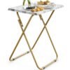 HUANUO Folding TV Tray Table -Stable Tray Table with No Assembly Required, TV Dinner Tray for Eating, Foldable Snack Tables for Bed & Sofa (Marbling) HUANUO Folding TV Tray Table -Stable Tray Table with No Assembly Required, TV Dinner Tray for Eating, Foldable Snack Tables for Bed & Sofa (Marbling)