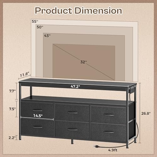 Huuger 47 Inch LED TV Stand Review with Power Outlets and 6 Drawer Storage Huuger 47 Inch LED TV Stand Review with Power Outlets and 6 Drawer Storage