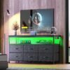 Huuger LED TV Stand for Bedroom, 47 Inch Fabric Dresser with Power Outlets, Entertainment Center for 55, 50, 43 Inch TV, 6 Drawer Dresser for Bedroom, Chest of Drawers with... Huuger LED TV Stand for Bedroom, 47 Inch Fabric Dresser with Power Outlets, Entertainment Center for 55, 50, 43 Inch TV, 6 Drawer Dresser for Bedroom, Chest of Drawers with...