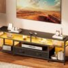 Huuger TV Stand for 65 70 Inch TV, Entertainment Center with Power Outlets and LED Lights, TV Console for Living Room, Media Console with Drawers and Shelves, Black Huuger TV Stand for 65 70 Inch TV, Entertainment Center with Power Outlets and LED Lights, TV Console for Living Room, Media Console with Drawers and Shelves, Black
