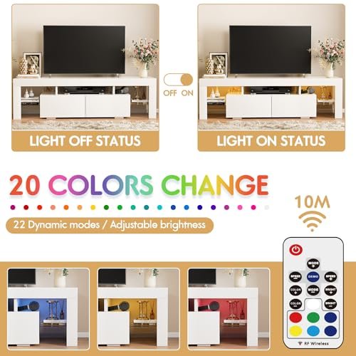 JUMMICO Modern Lighting TV Stand Review Best for 70 Inch TVs and Storage JUMMICO Modern Lighting TV Stand Review Best for 70 Inch TVs and Storage