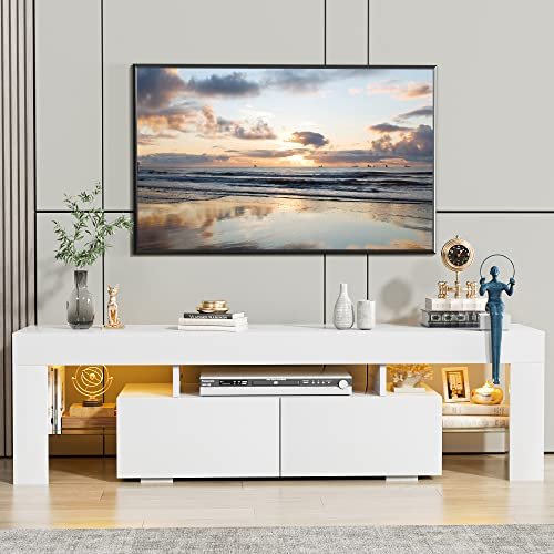 JUMMICO Modern Lighting TV Stand Review Best for 70 Inch TVs and Storage JUMMICO Modern Lighting TV Stand Review Best for 70 Inch TVs and Storage