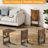 Kufutee Folding TV Tray Table Review Portable Rustic Brown C Shaped Side Table Kufutee Folding TV Tray Table Review Portable Rustic Brown C Shaped Side Table