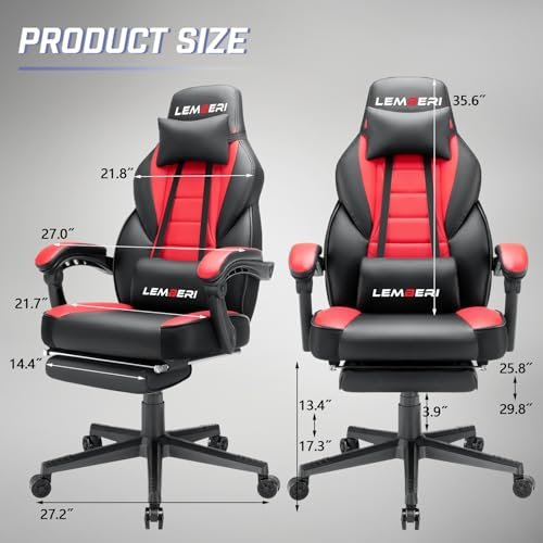 LEMBERI Charles Video Game Chair Review Big Tall Comfortable Gamer Seat with Footrest LEMBERI Charles Video Game Chair Review Big Tall Comfortable Gamer Seat with Footrest