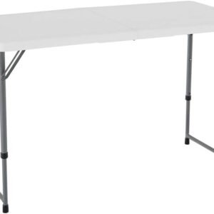 Lifetime Fold-in-Half Adjustable Folding Table, 4 Foot Lifetime Fold-in-Half Adjustable Folding Table, 4 Foot