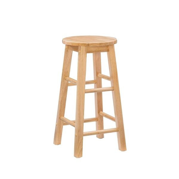 Linon Natural Barstool with Round Seat, 24-Inch Linon Natural Barstool with Round Seat, 24-Inch