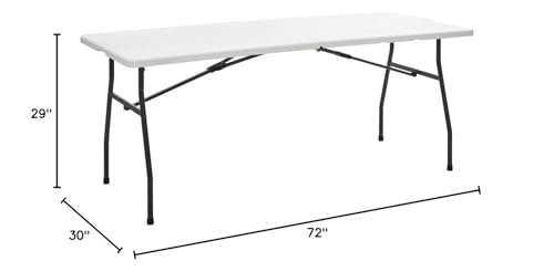 Living and More 6 Foot Fold-in-Half Table Review Durable Portable Folding Table Living and More 6 Foot Fold-in-Half Table Review Durable Portable Folding Table
