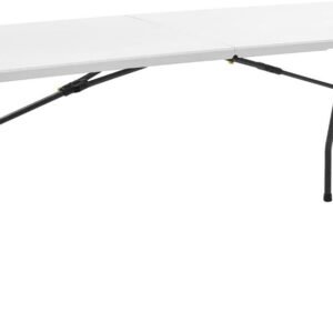 Living and More 6 Foot Fold-in-Half Table with Curve Legs, White Living and More 6 Foot Fold-in-Half Table with Curve Legs, White