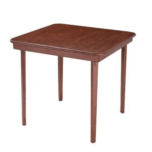 MECO Stakmore Classic Straight Edge Solid Wood Folding Card Table, Cherry Frame MECO Stakmore Classic Straight Edge Solid Wood Folding Card Table, Cherry Frame