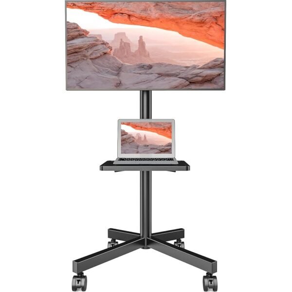 Mobile TV Stand for 23-60 Inch LCD LED Flat/Curved Panel Screen TVs, Rolling TV Cart Holds up to 88Lbs Portable Stand with Shelf Rolling Floor Max VESA 400x400mm Mobile TV Stand for 23-60 Inch LCD LED Flat/Curved Panel Screen TVs, Rolling TV Cart Holds up to 88Lbs Portable Stand with Shelf Rolling Floor Max VESA 400x400mm