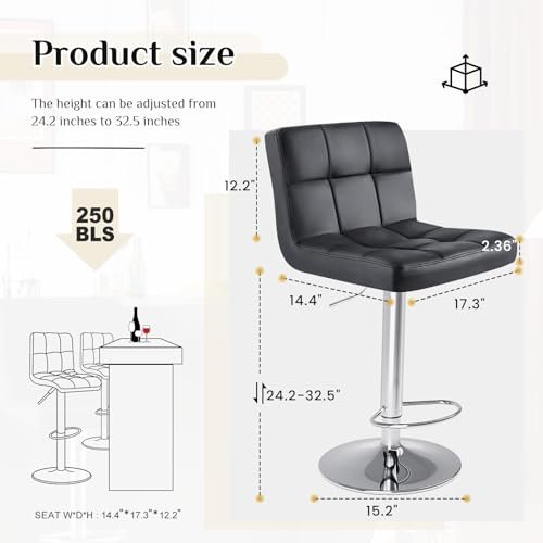 Modern Bar Stools Review DUMOS Set of 4 Adjustable PU Leather Counter Height Modern Bar Stools Review DUMOS Set of 4 Adjustable PU Leather Counter Height