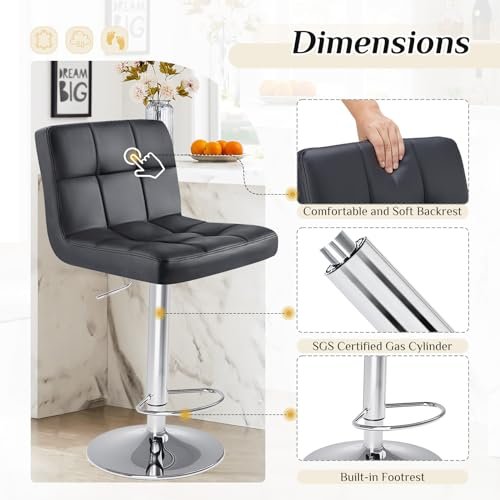 Modern Bar Stools Review DUMOS Set of 4 Adjustable PU Leather Counter Height Modern Bar Stools Review DUMOS Set of 4 Adjustable PU Leather Counter Height