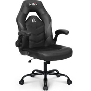 N-GEN Video Gaming Computer Chair Ergonomic Desk Office Chair for Adults with Lumbar Support Flip-Up Arms Adjustable Height Swivel Wheels PU Leather Executive Design for Home... N-GEN Video Gaming Computer Chair Ergonomic Desk Office Chair for Adults with Lumbar Support Flip-Up Arms Adjustable Height Swivel Wheels PU Leather Executive Design for Home...