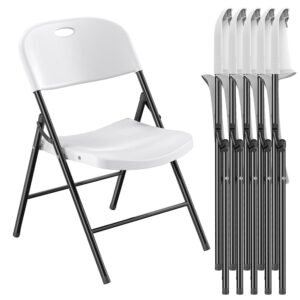 Nazhura 650 Weight Limit Heavy Duty Plastic Folding Chair with Reinfoced Steel Frame for Indoor and Outdoor, Wedding, Party, Restaurant, Meeting Room, Patio and Garden (White, 6... Nazhura 650 Weight Limit Heavy Duty Plastic Folding Chair with Reinfoced Steel Frame for Indoor and Outdoor, Wedding, Party, Restaurant, Meeting Room, Patio and Garden (White, 6...