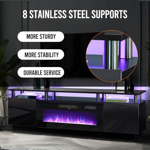 oneinmil Fireplace TV Stand Review Best 70 Inch Black TV Console with Electric Fireplace oneinmil Fireplace TV Stand Review Best 70 Inch Black TV Console with Electric Fireplace