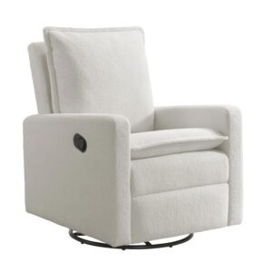Oxford Baby Uptown Upholstered Swivel Glider and Recliner Nursery Chair, Boucle White Oxford Baby Uptown Upholstered Swivel Glider and Recliner Nursery Chair, Boucle White