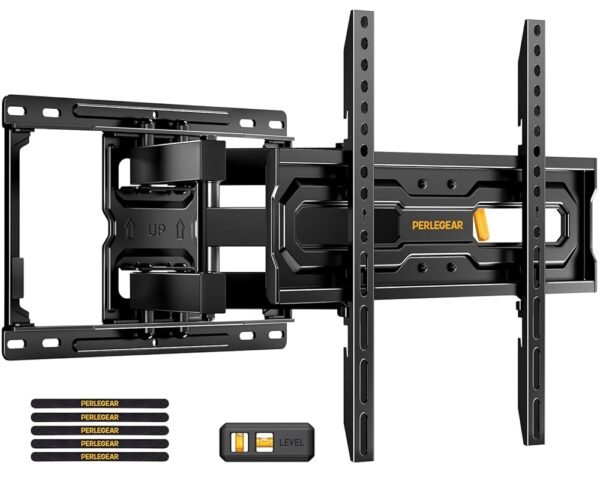 Perlegear Full Motion TV Mount for 32-65 Inch TVs up to 99 lbs, Max VESA 400x400mm, Fits 16”/12” Wood Studs, Height Adjustable Pre-Assembled TV Wall Mount, Tool-Free Tilt,... Perlegear Full Motion TV Mount for 32-65 Inch TVs up to 99 lbs, Max VESA 400x400mm, Fits 16”/12” Wood Studs, Height Adjustable Pre-Assembled TV Wall Mount, Tool-Free Tilt,...