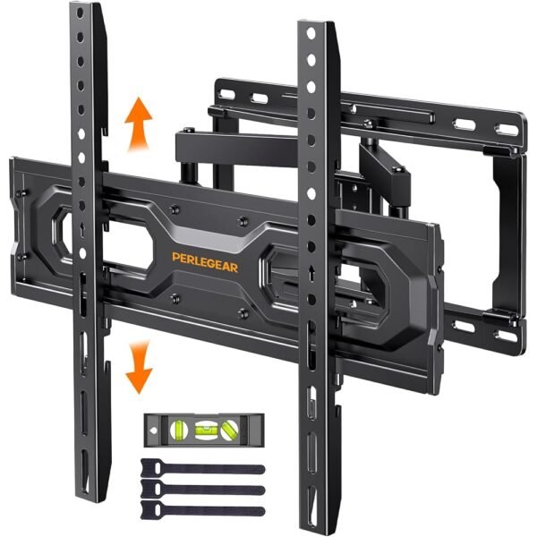 Perlegear Full Motion TV Wall Mount for 26-65 inch TVs, TV Bracket Supports Swivel Articulating Level Extension Tilt Arms, Max VESA 400x400mm up to 99lbs, 16" Wood Studs, PGMFK4 Perlegear Full Motion TV Wall Mount for 26-65 inch TVs, TV Bracket Supports Swivel Articulating Level Extension Tilt Arms, Max VESA 400x400mm up to 99lbs, 16" Wood Studs, PGMFK4