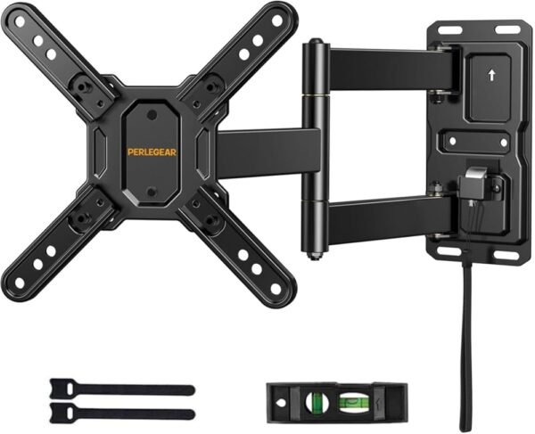 Perlegear Lockable RV TV Mount for 13–42 inch TVs up to 44 lbs, Full Motion RV TV Wall Mount with Swivel, Tilt, Pull Cord Lock, RV TV Mount for Camper, RV, Motorhome, Max VESA...