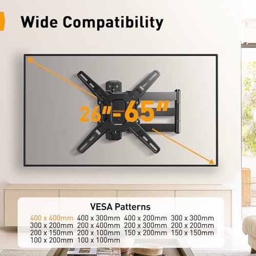Perlegear Long Arm TV Wall Mount Review Full Motion Corner Mount for 26-65 Inch TVs