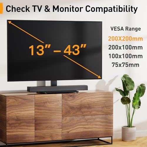 Perlegear Swivel TV Stand Review Best Universal Tabletop Mount for 13-43 Inch TVs