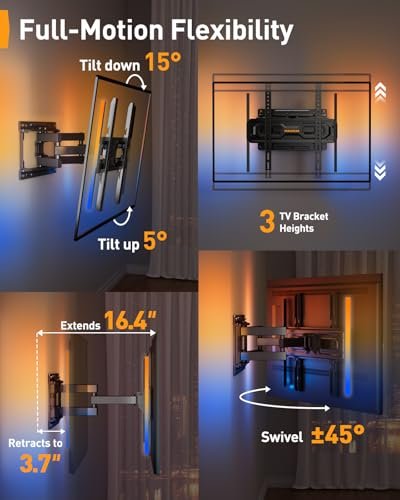Perlegear TV Wall Mount Review with LED Lights Flexible Swivel and Tilt Features