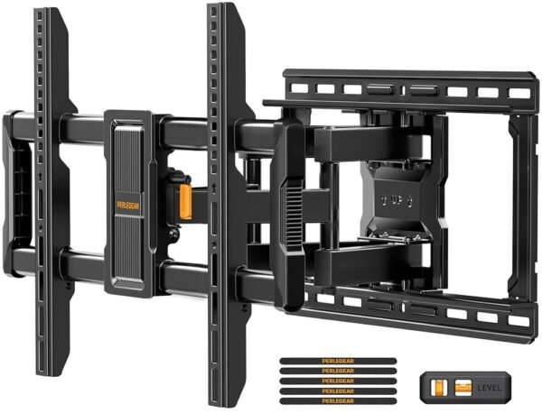 Perlegear UL-Listed Full Motion TV Wall Mount for 40–86 Inch Flat Curved TVs up to 132 lbs, 12″/16″ Wood Studs, TV Mount Bracket with Tool-Free Tilt, Swivel, Extension, Max VESA... Perlegear UL-Listed Full Motion TV Wall Mount for 40–86 Inch Flat Curved TVs up to 132 lbs, 12″/16″ Wood Studs, TV Mount Bracket with Tool-Free Tilt, Swivel, Extension, Max VESA...