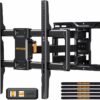 Perlegear UL Listed Full Motion TV Wall Mount for Most 42–84 inch Flat Curved TVs up to 132 lbs, 12″/16″ Wood Studs, Bracket with Articulating Arms, Swivel, Tool-Free Tilt, Max... Perlegear UL Listed Full Motion TV Wall Mount for Most 42–84 inch Flat Curved TVs up to 132 lbs, 12″/16″ Wood Studs, Bracket with Articulating Arms, Swivel, Tool-Free Tilt, Max...