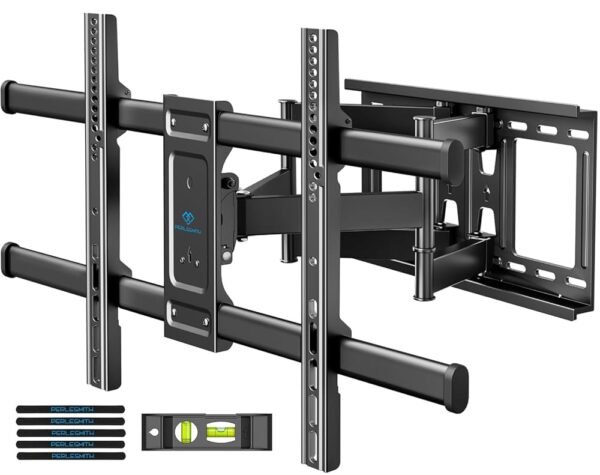 PERLESMITH Full Motion TV Wall Mount for Most 37-82 Inch LED, LCD, Flat Curved TVs up to 132lbs VESA 600×400, TV Mount with Dual Articulating Arms with Tilt and Extension, Fits... PERLESMITH Full Motion TV Wall Mount for Most 37-82 Inch LED, LCD, Flat Curved TVs up to 132lbs VESA 600×400, TV Mount with Dual Articulating Arms with Tilt and Extension, Fits...