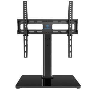PERLESMITH Swivel Universal TV Stand/Base - Table Top TV Stand for 32-60 inch LCD LED TVs - Height Adjustable TV Mount Stand with Tempered Glass Base, VESA 400x400mm,Holds up to... PERLESMITH Swivel Universal TV Stand/Base - Table Top TV Stand for 32-60 inch LCD LED TVs - Height Adjustable TV Mount Stand with Tempered Glass Base, VESA 400x400mm,Holds up to...