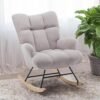 Rocking Chair Nursery Teddy, Upholstered Baby Fluffy Glider Rocker for Adults Small Spaces Indoor, Comfy Sherpa Compact Nursing Chairs for Living Room, Bedroom, Classroom, Grey Rocking Chair Nursery Teddy, Upholstered Baby Fluffy Glider Rocker for Adults Small Spaces Indoor, Comfy Sherpa Compact Nursing Chairs for Living Room, Bedroom, Classroom, Grey