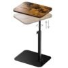 Side Table Sofa Tray for Couch Heavy Metal Base Swivel/Adjustable Height, Sofa Bed Bathroom Study TV Tray C Shaped End Table Food Snack Trays for Eating Side Table Sofa Tray for Couch Heavy Metal Base Swivel/Adjustable Height, Sofa Bed Bathroom Study TV Tray C Shaped End Table Food Snack Trays for Eating