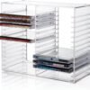 STORi Stackable Clear Plastic CD Organizer with Rubber Feet | Rectangular Jewel Cases Holder Perfect for Theatre Room | Holds up to 30 CD Cases | Made in USA STORi Stackable Clear Plastic CD Organizer with Rubber Feet | Rectangular Jewel Cases Holder Perfect for Theatre Room | Holds up to 30 CD Cases | Made in USA