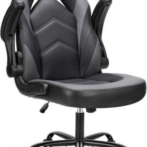 Sweetcrispy Computer Gaming Desk Chair - Ergonomic PU Leather with Comfy Lumbar Support, Height Adjustable Rolling Desk with Flip-up Armrests, for Home and Office Sweetcrispy Computer Gaming Desk Chair - Ergonomic PU Leather with Comfy Lumbar Support, Height Adjustable Rolling Desk with Flip-up Armrests, for Home and Office