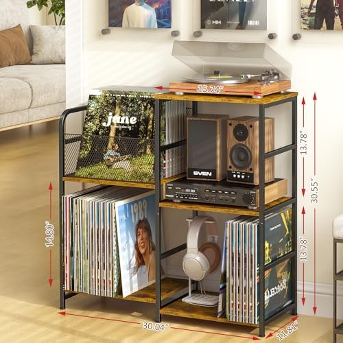 ThreeHio Record Player Stand Review A Stylish and Sturdy Vinyl Storage Solution