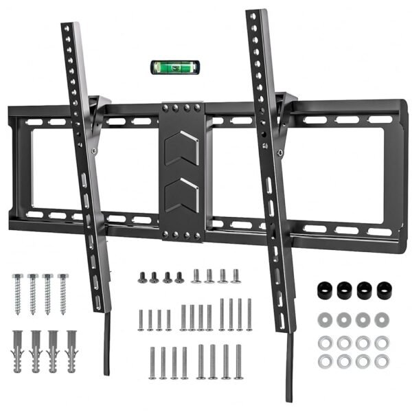 TV Wall Mount for Most 37-82 Inch, Low Profile Tilt Wall Mount TV Bracket for Flat/Curved TVs with Max VESA 600x400mm, Fits 16"-24" Studs Up to 132 lbs, Black