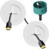 TV Wire Hider Kit for Wall Mount TV, White in Wall Cable Management Kit, Includes 2 Pass Throughs and Hole Saw Drill Attachment for Easy Install TV Wire Hider Kit for Wall Mount TV, White in Wall Cable Management Kit, Includes 2 Pass Throughs and Hole Saw Drill Attachment for Easy Install