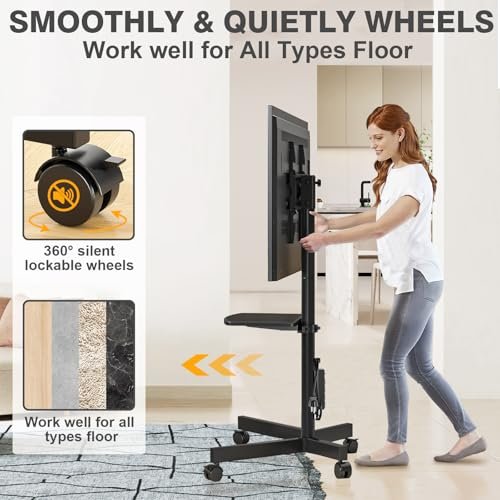 TVON Mobile TV Stand Review Best Rolling TV Cart with Power Outlet and Tilt Adjustment TVON Mobile TV Stand Review Best Rolling TV Cart with Power Outlet and Tilt Adjustment