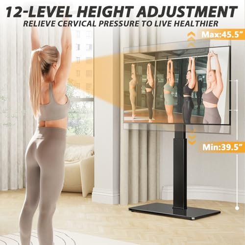 Universal Floor TV Stand Review TAVR Furniture Black Tempered Glass Base Universal Floor TV Stand Review TAVR Furniture Black Tempered Glass Base