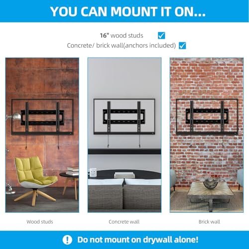 Universal Low Profile TV Wall Mount Review HOME VISION 8401 for 26-65 Inch TVs