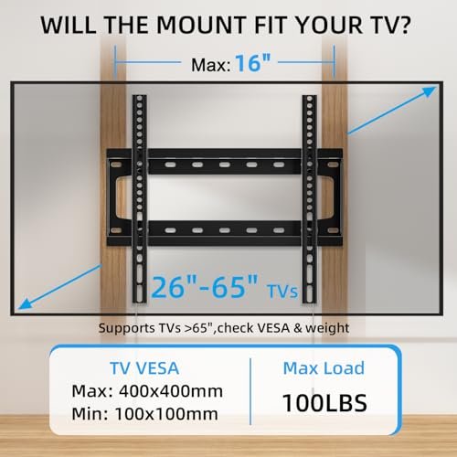 Universal Low Profile TV Wall Mount Review HOME VISION 8401 for 26-65 Inch TVs