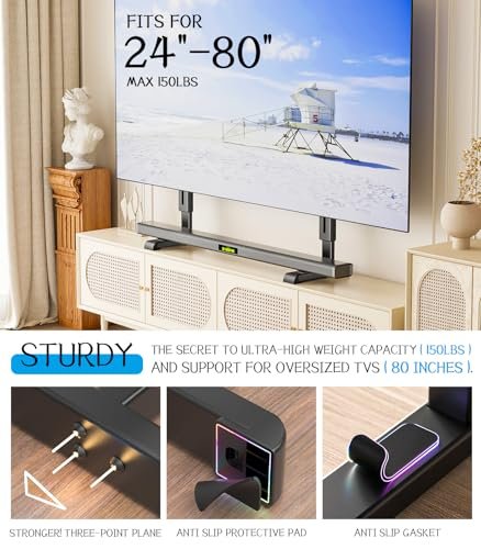 Universal TV Stand AX WABER Review Height Adjustable Tabletop Mount for 24 to 77 Inch TVs Universal TV Stand AX WABER Review Height Adjustable Tabletop Mount for 24 to 77 Inch TVs