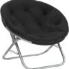 Urban Lifestyle Faux Fur Saucer Chair, One Size, Black