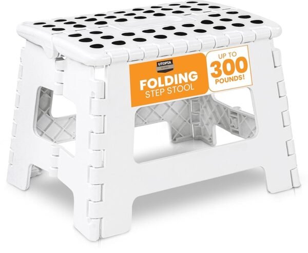Utopia Home Folding Step Stool - (Pack of 1) Foot Stool with 9 Inch Height - Holds Up to 300 lbs - Lightweight Plastic Foldable Step Stool for Kitchen, Bathroom & Living Room... Utopia Home Folding Step Stool - (Pack of 1) Foot Stool with 9 Inch Height - Holds Up to 300 lbs - Lightweight Plastic Foldable Step Stool for Kitchen, Bathroom & Living Room...